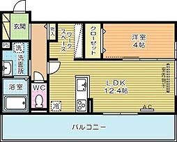 D-roomKasumi 1LDKの間取図画像