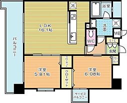 サンシャインサファイア・プリンセス戸畑 2LDKの間取図画像