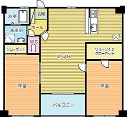 アヴニール吉志 2LDKの間取図画像
