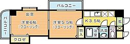 中津口センタービル 2Kの間取図画像