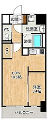 THE APARTMENT開 1LDKの間取図画像