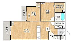 アピアランス中井 2LDKの間取図画像