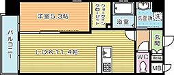 アピアランス歯大前2 1LDKの間取図画像