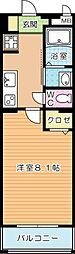 A&Eグランツ 1Kの間取図画像