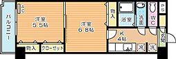 木下鉱産ビル2 2Kの間取図画像