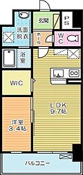 サンフォート小倉 1LDKの間取図画像