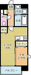 ユーズレジデンス門司港オーシャンテラス 1LDKの間取図画像