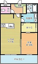 サンシャインタワー三萩野 1LDKの間取図画像