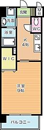 メディプラカーサ 1Kの間取図画像