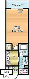 ニシコービルディング門司 1Kの間取図画像