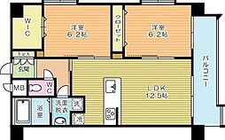 ザ・レジデンス香春口三萩野駅前 2LDKの間取図画像