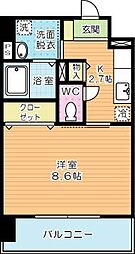 グラーツィア畠中 1Kの間取図画像