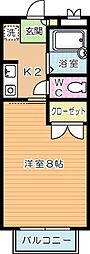 ミラノアパートメントコムラ2 1Kの間取図画像