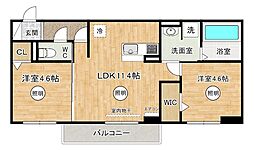 AURALEE足立（オーラリー足立） 3階2LDKの間取り