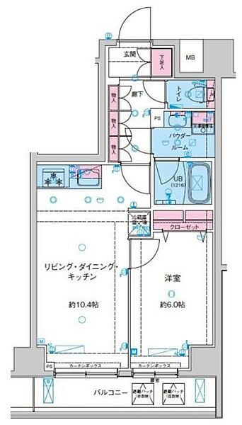 ＧＥＮＯＶＩＡ鐘ヶ淵 614｜東京都墨田区墨田2丁目(賃貸マンション1LDK・6階・41.30㎡)の写真 その3