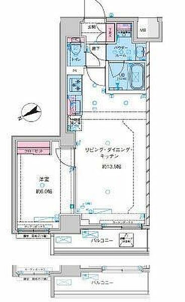 ＧＥＮＯＶＩＡ鐘ヶ淵 803｜東京都墨田区墨田2丁目(賃貸マンション1LDK・8階・42.94㎡)の写真 その3