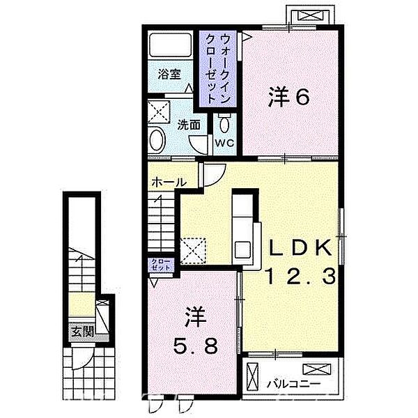 香川県高松市屋島西町(賃貸アパート2LDK・2階・57.23㎡)の写真 その2