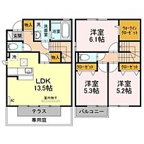 ハピネスハイツ　B棟 102 ｜ 香川県高松市木太町2589-10（賃貸テラスハウス3LDK・1階・79.51㎡） その2