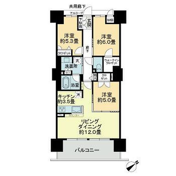 ジオ高松常磐町J.CRESTタワー ｜香川県高松市常磐町1丁目(賃貸マンション3LDK・7階・74.64㎡)の写真 その2