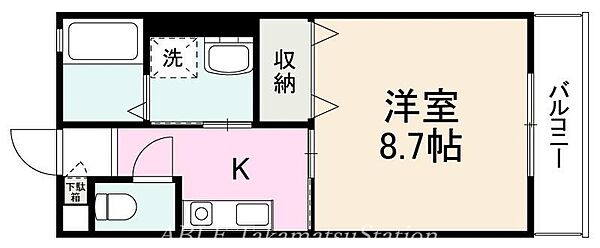 イノセントスクエア ｜香川県木田郡三木町大字池戸(賃貸マンション1K・4階・29.26㎡)の写真 その2