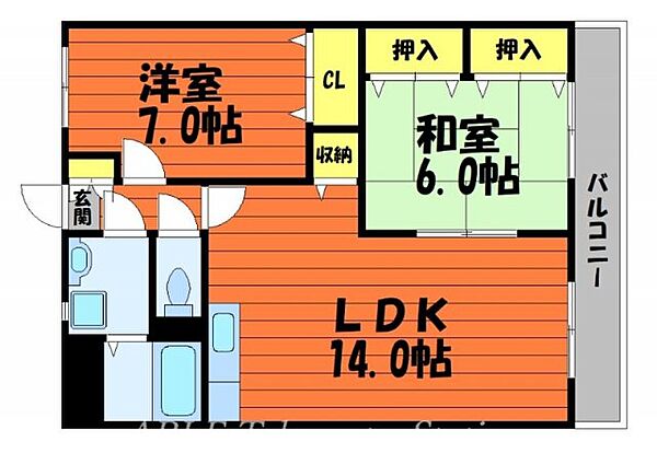 ローザ・クオーレI ｜香川県高松市春日町(賃貸マンション2LDK・3階・60.97㎡)の写真 その2