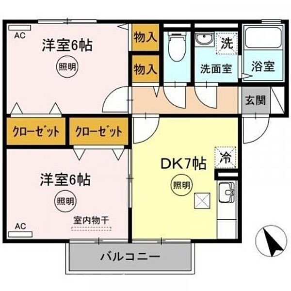 プラセール紙町 ｜香川県高松市紙町(賃貸アパート2DK・1階・47.90㎡)の写真 その2