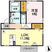 グーラテース 201 ｜ 香川県高松市伏石町2086-10（賃貸アパート1LDK・2階・45.45㎡） その2