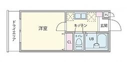 キーウエスト三軒茶屋 1Kの間取図画像