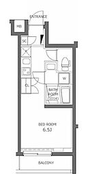 PREMIUMCUBEFUDOMAE 1Kの間取図画像