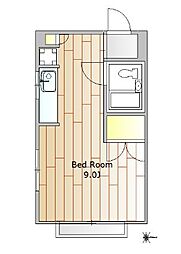 カーサ中町 ワンルームの間取図画像
