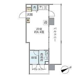 カーサヴェデュータ ワンルームの間取図画像