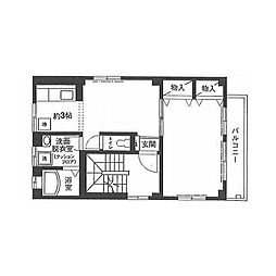アデッソ学芸大 1DKの間取図画像