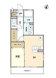 ルヴェール 1DKの間取図画像