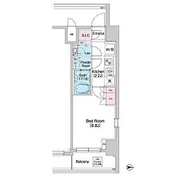 COMFORIA世田谷上馬 1Kの間取図画像