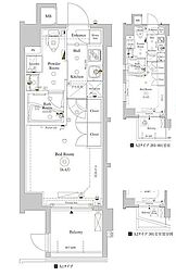 AXAS武蔵小山アジールコート 1Kの間取図画像