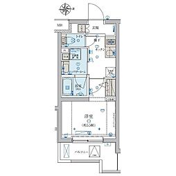 リヴシティ妙蓮寺 1Kの間取図画像