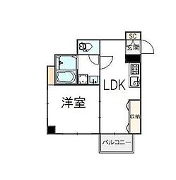 レジデンスオザキ 1LDKの間取図画像