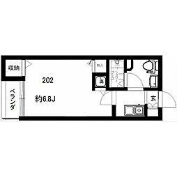 フォセット南大井 1Kの間取図画像