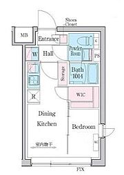 デュオメゾン都立大学 4階1DKの間取り