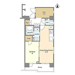 HF学芸大学レジデンス 7階1LDKの間取り