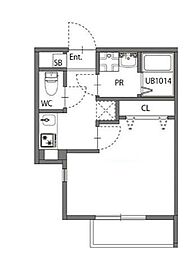 マキシムーン菊名 1Kの間取図画像