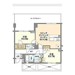 レグノ・スイート三軒茶屋 4階2LDKの間取り