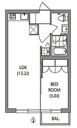 若林ポイント 1LDKの間取図画像