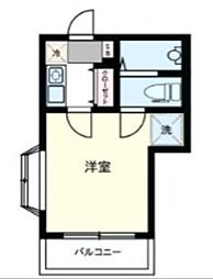 ウエストヒル 1Kの間取図画像