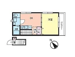 VILLA田園調布 1DKの間取図画像