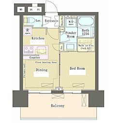 ザ・パークハウス渋谷美竹 1LDKの間取図画像