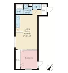 世田谷区下馬5丁目マンション 1LDKの間取図画像