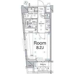 メイクスデザイン南青山 1Kの間取図画像