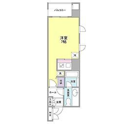 アサンブレ恵比寿 ワンルームの間取図画像
