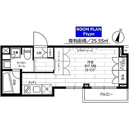 ステージグランデ世田谷上野毛アジールコート ワンルームの間取図画像